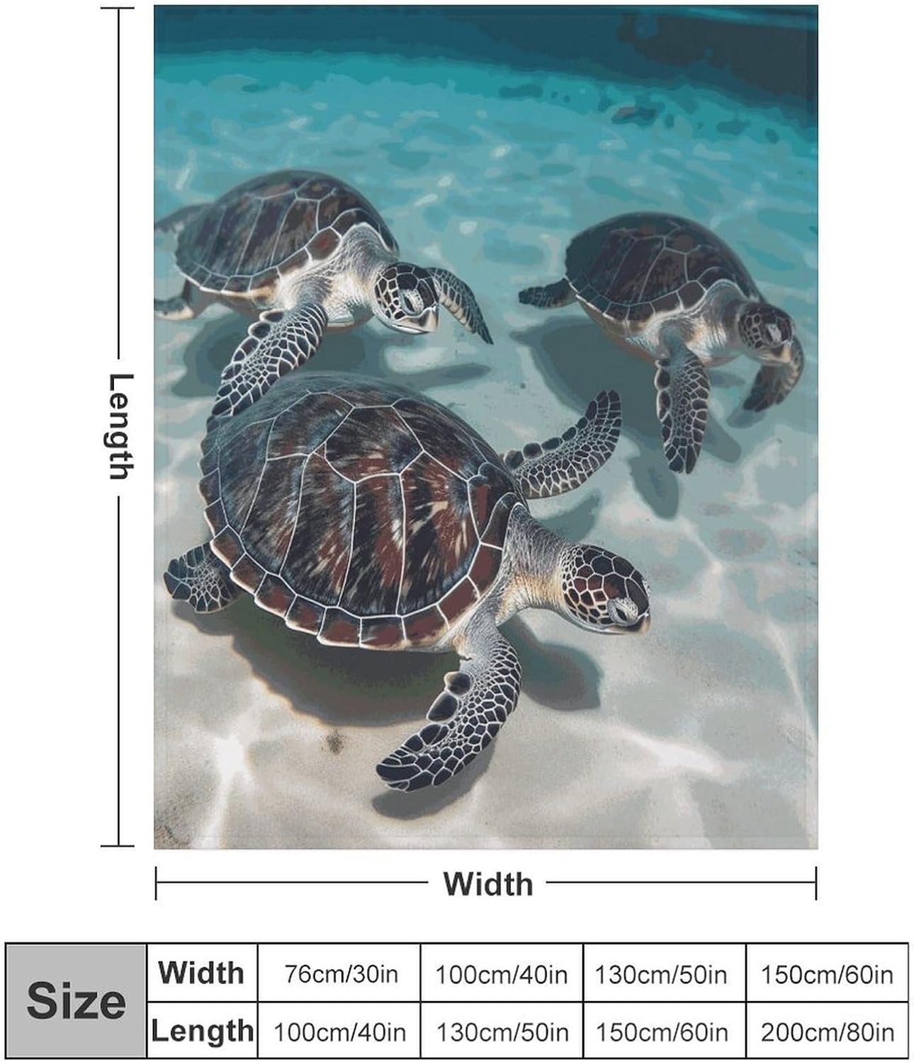 Sea Turtles Blanket Super Soft Lightweight Throw Blanket Cute Cozy Warm Bed Blanket Decorative Fuzzy Blanket All-Season Home Decor Gift for Sofa Couch Living Room 50"*60"（130 * 150cm）