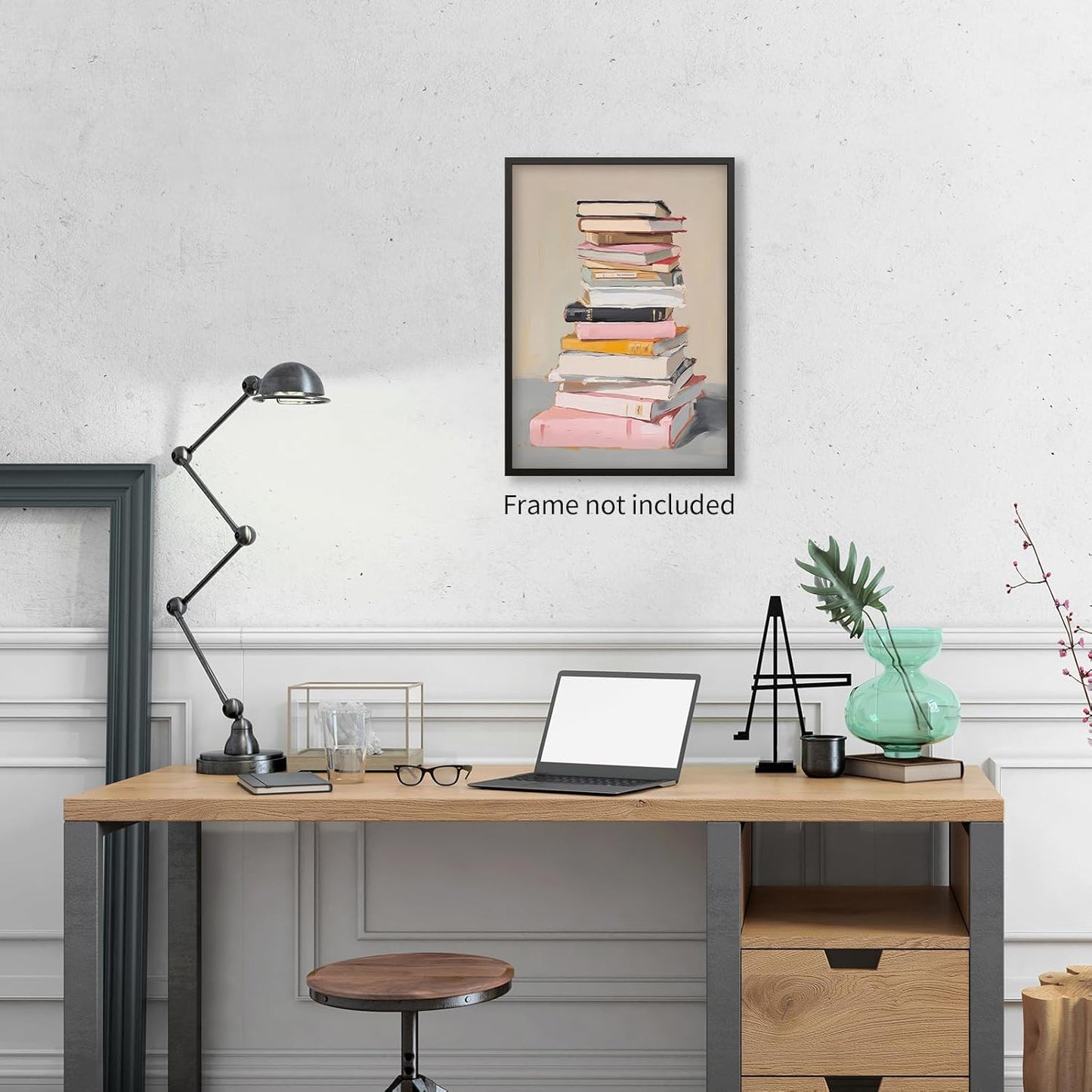 NLIEOPDA Trendy Book Posters Pink Paintings Aesthetic Book Canvas Wall Art Bookish Prints for Library Reading Room Wall Decor Bookworm Gifts 12x16 inch Unframed