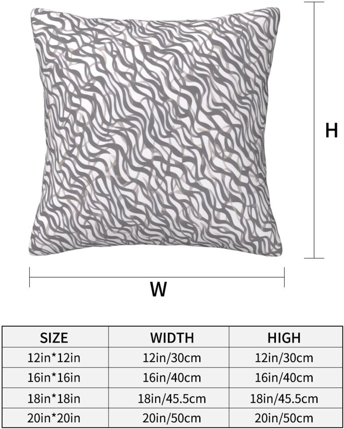 All-Season Square Pillow Covers 18"X18", Zebra, Decorative Throw Pillow Covers for Sofa Bed Couch, Hidden Zipper Cushion Cover, Square Lumbar & Accent Pillowcases for Home Decor