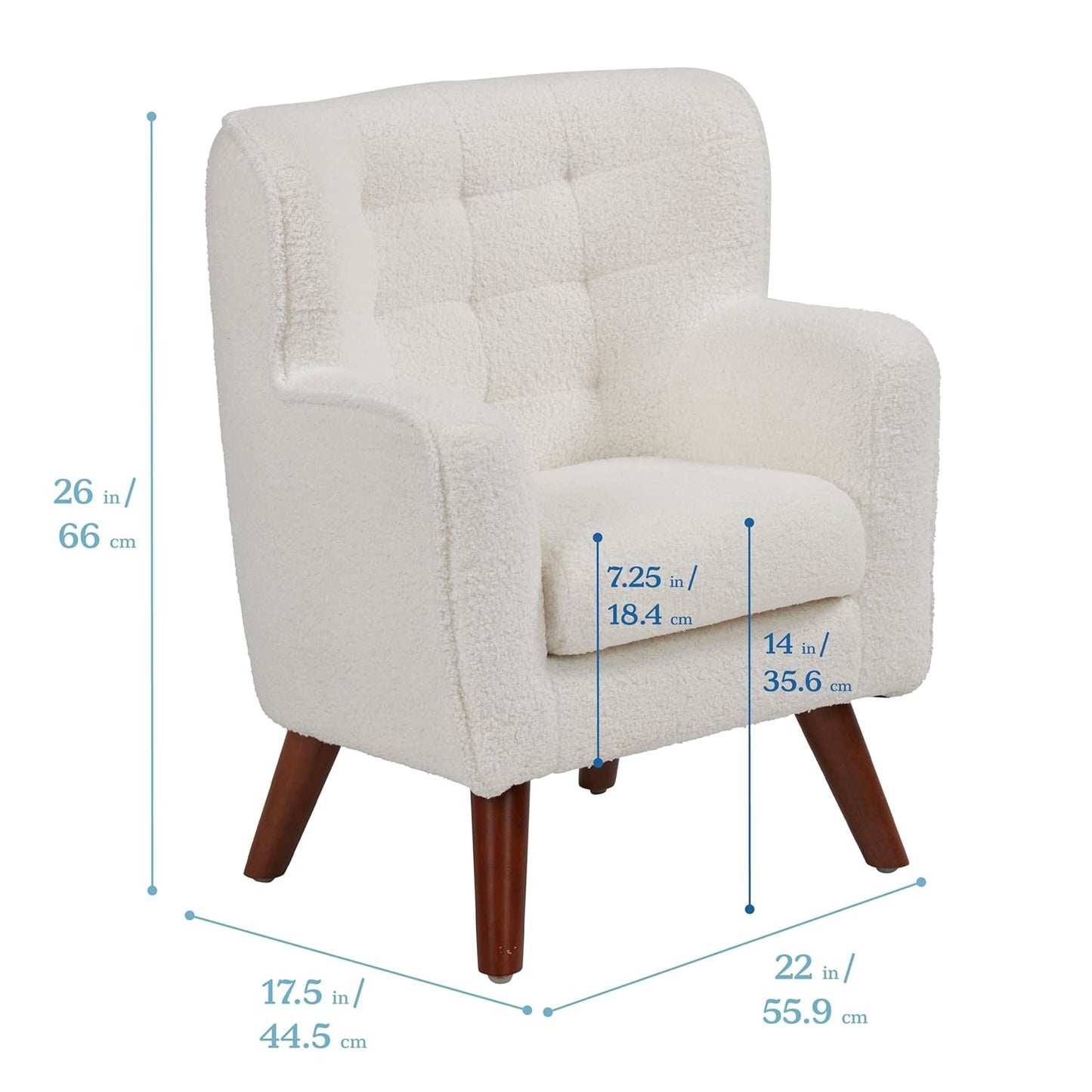 ECR4Kids Mila Arm Chair, Kids Furniture, White