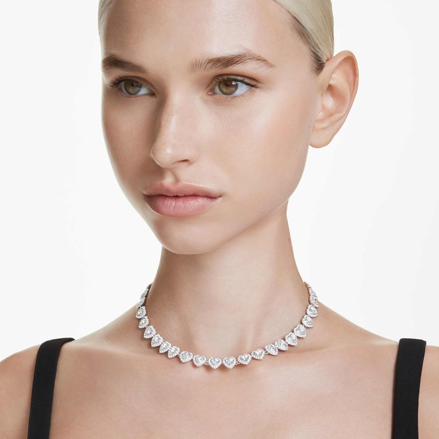 Swarovski Ariana Grande Collection, Clear Crystal & Pearls, Rhodium Finish, Necklaces, Earrings and Bracelets