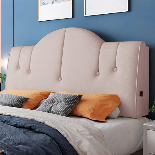 Headboard Bed Backrest Cushion PU Reading Pillow Soft Bag Lumbar Support Cushion for Hotel Home Decorate Customizable (Color : Green Size : 190X60X10CM) (Flesh Pink 160X60X10CM)