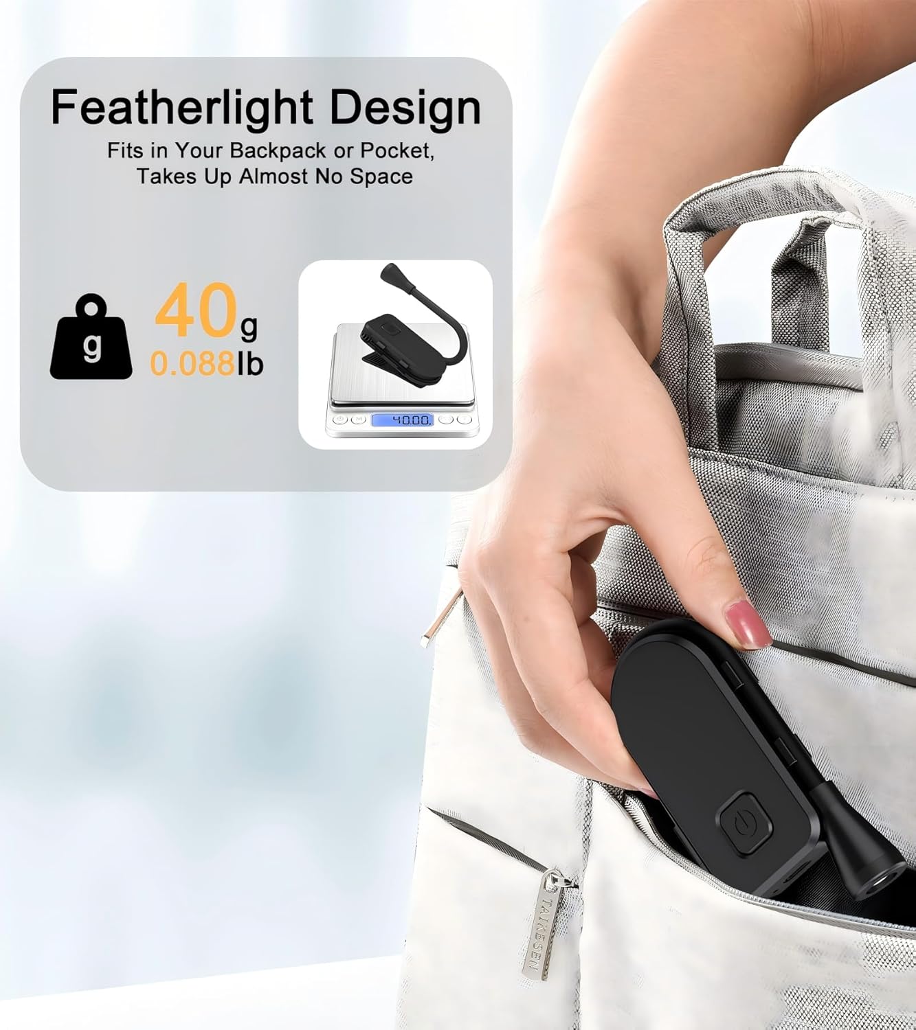 Clip on Book Light, 3 Light Colors and stepless Brightness Adjustment, 360° Flexible, Small Lightweight Clip On Book Reading Light for Studying and Reading
