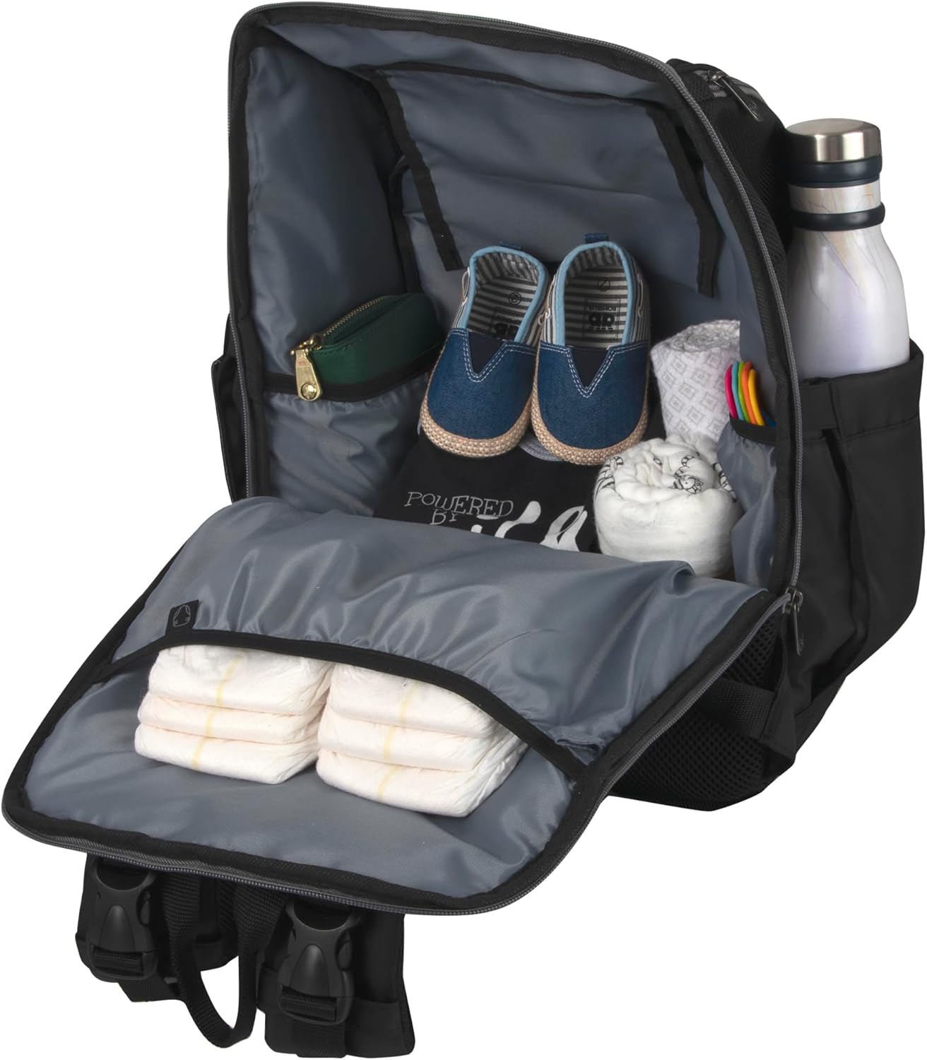 Fisher-Price Fastfinder 3 Piece Set Diaper Bag Backpack for Moms & Dads with Changing Pad and Wipes Pocket