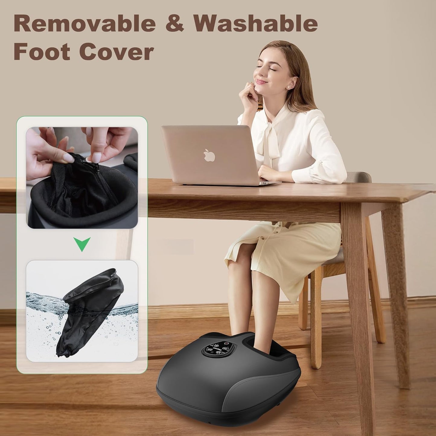 Shiatsu Foot Massager, Electric Foot Massager Machine with Heat, Deep Kneading, Compression, Vibration, Remote Control, Feet Massager for Neuropathy, Plantar Fasciitis, Size 13