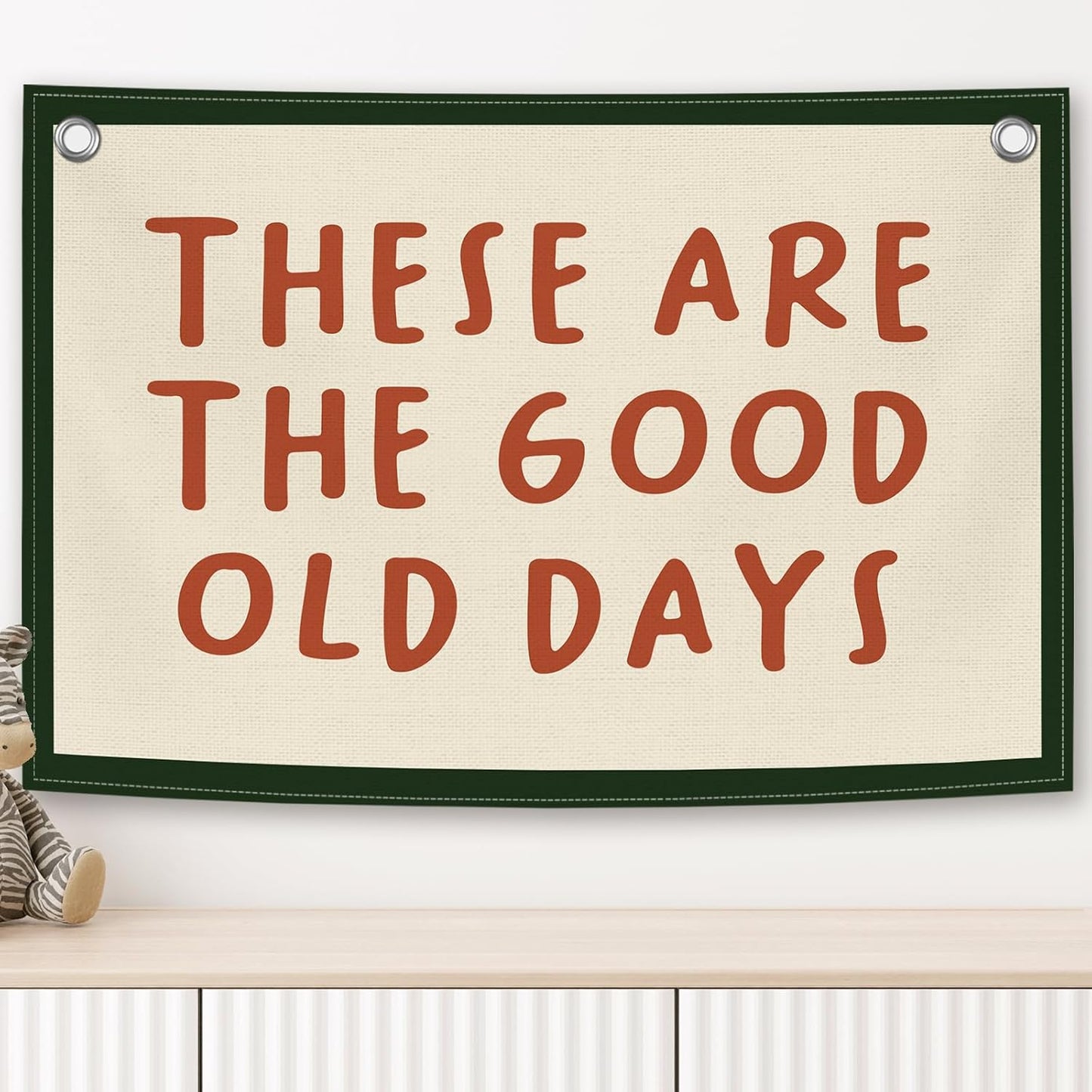 These Are The Good Old Days Banner, Trendy Retro Motivational Room Decor, Nostalgic Inspirational Canvas Flag Wall Hanging Decor Art for Home Living Room Playroom 20x30in