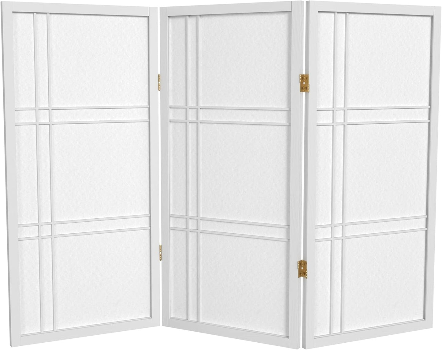 3 ft. Short Double Cross Shoji Screen - White - 3 Panels