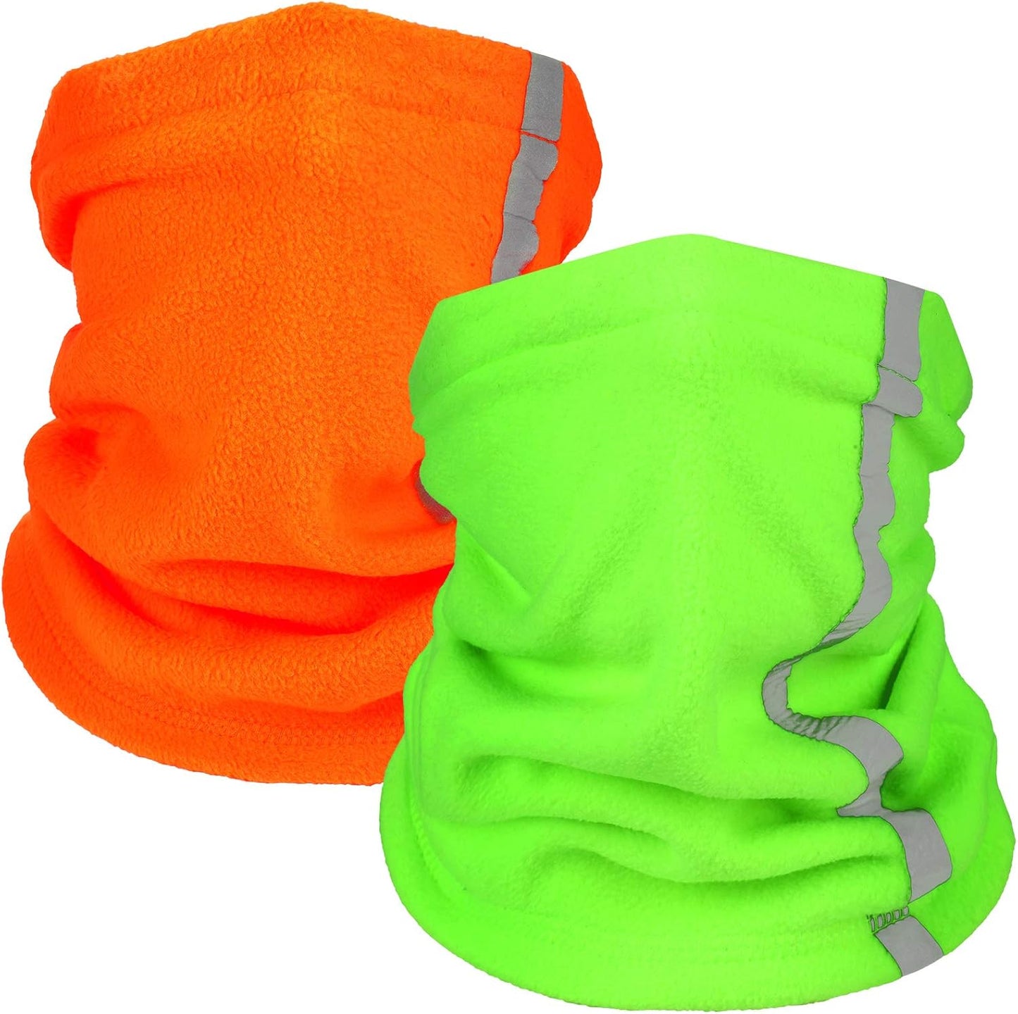 2 Pieces Fleece Neck Gaiter Visibility Reflective Safety Neck Warmer Balaclava Bandana Winter Warm Scarf for Women Men