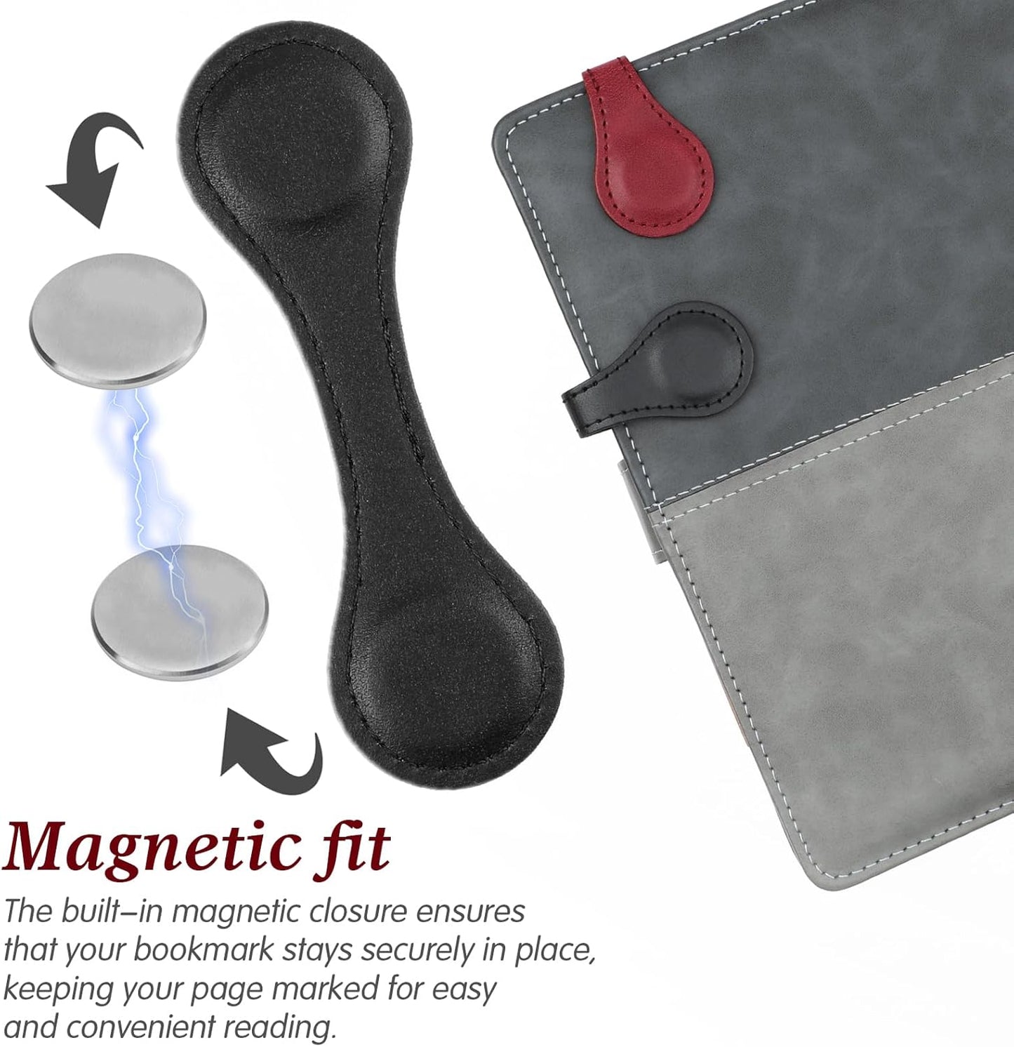 2 Pcs Magnet Leather Bookmark Retro Book Page Holder Vintage Handmade Book Marker Clip Personalized Leather Page Buckles Timeless Reading Accessories for Women Bookworm Lover Readers Teachers