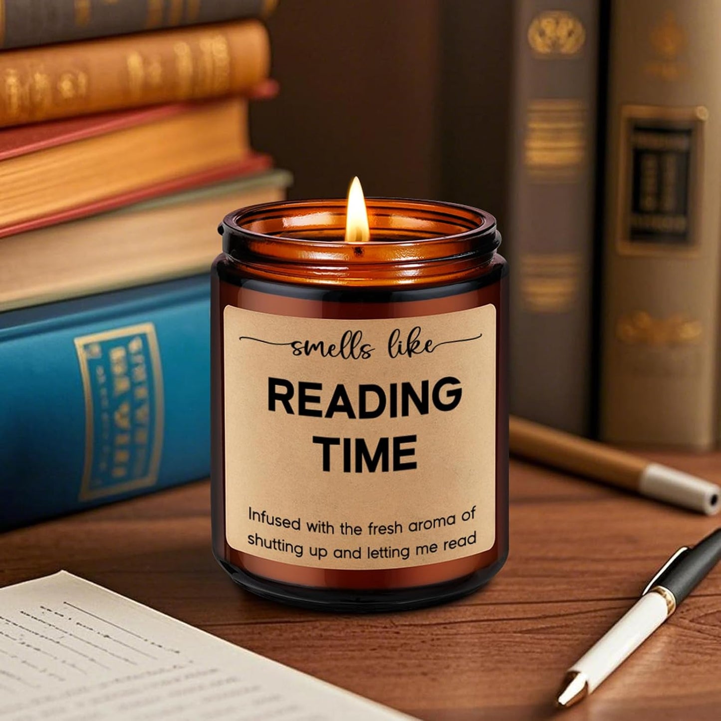 GSPY Reading Candle, Book Lovers Gifts, Readers, Bookish Present - Reading Accessories, Cute Reader Ideas - Funny Mothers Day, Birthday Gifts for Book Lovers Women, Bookworm, Librarian, Men, Booklover