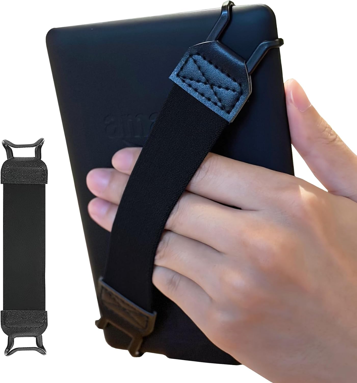 Security Hand-Strap for 6-8" Kindle eReaders Fire Tablet - Kindle/Kobo/Voyaga/Lenovo/Sony Kindle E-Book Tablet, High-Elasticity Versatile Hand Strap Lightweight Finger Grip Holder,Black