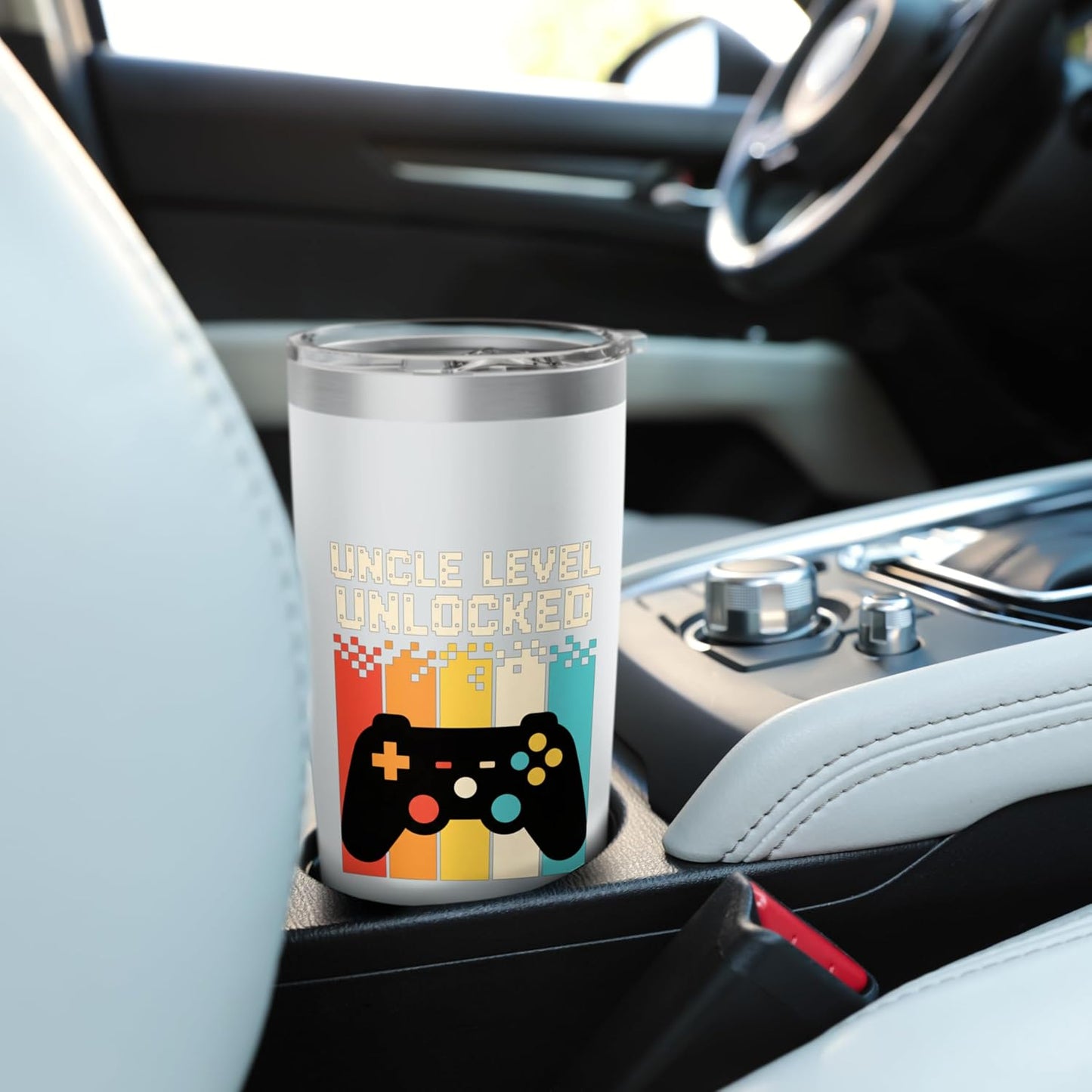 Uncle Level Unlocked Kids Gamer Controller Funny Uncle Stainless Steel Insulated Tumbler