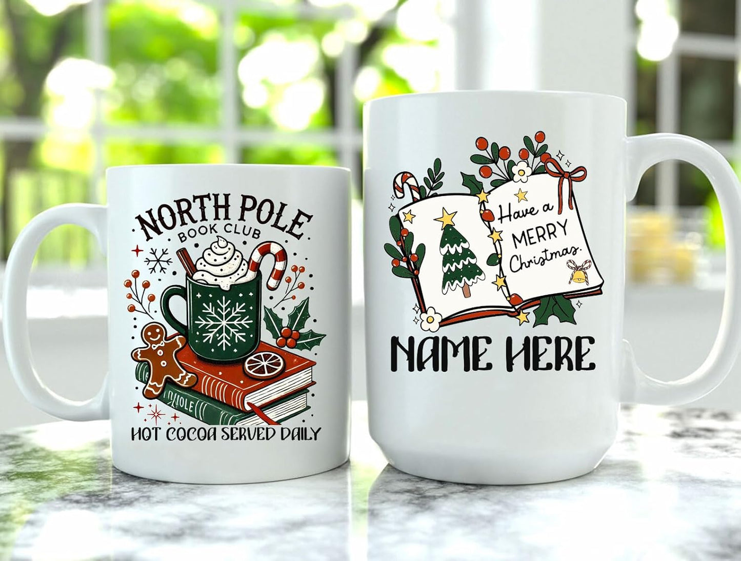 Bookclub Lover Ceramic Mug 11oz Cozy Personalized Reading Gift for Merry Christmas Bookish