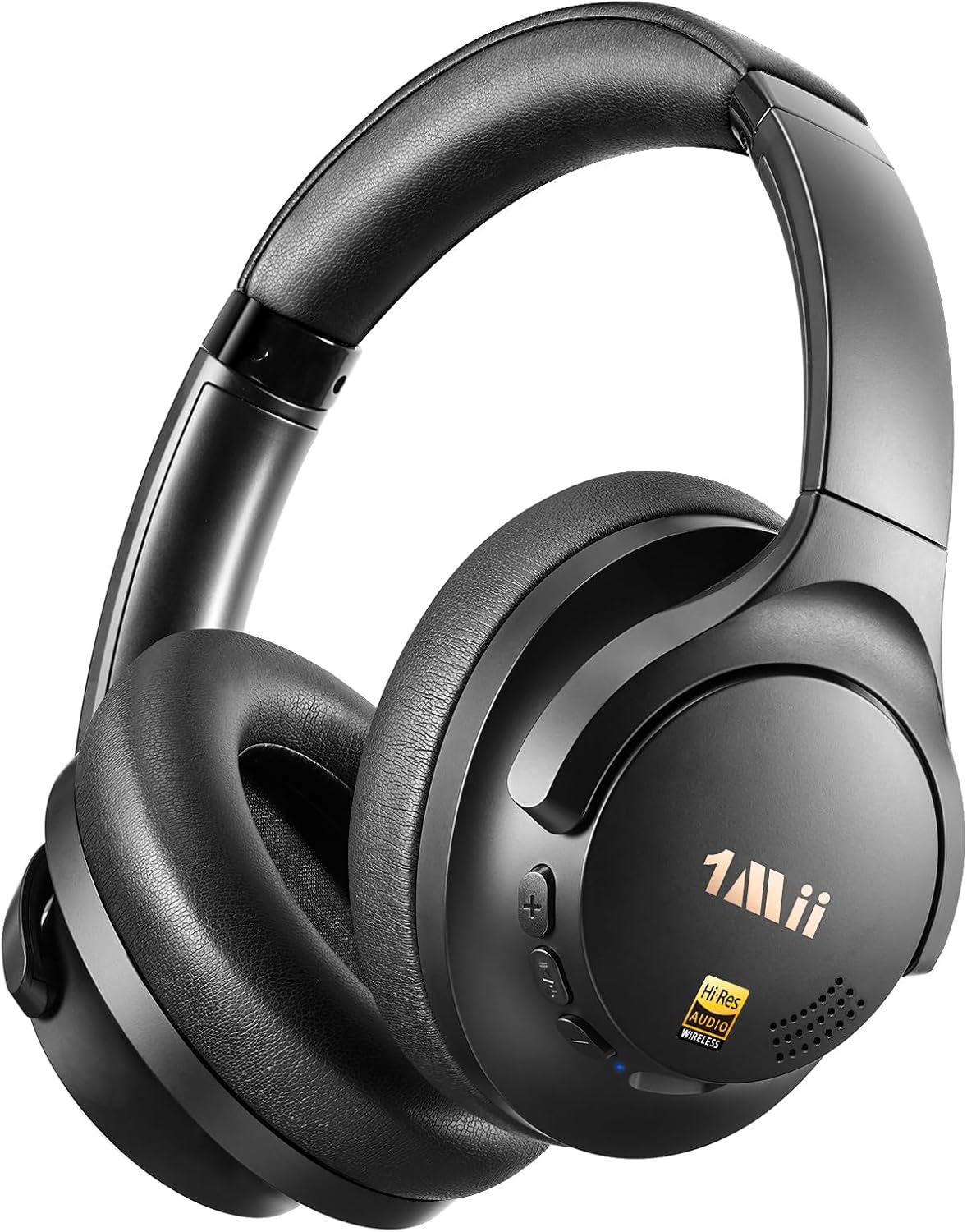 1Mii Y8+ Hybrid Active Noise Cancelling Headphones, 100H Ultra Playtime, Bluetooth 6.0 Over Ear, Wireless Hi-Res Audio & Deep Bass, Comfort for Travel & Home Office, AI Chat & Custom EQ via APP, Black