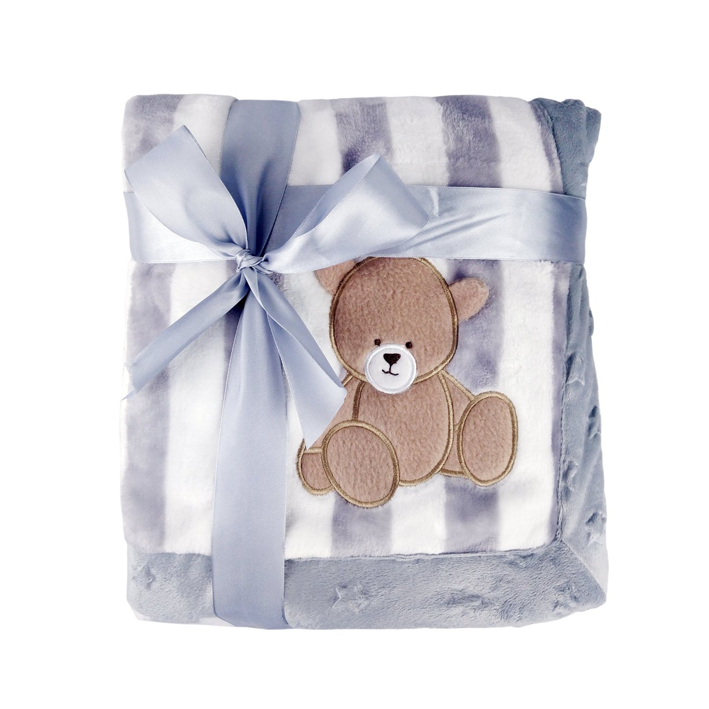Thick Fleece Blanket, 30"x39" Plush Flannel Throw , Extra Soft &Warm &Cozy, Double Layer &Reversible &Anti-pilling &Easy Care (Grey Bear)