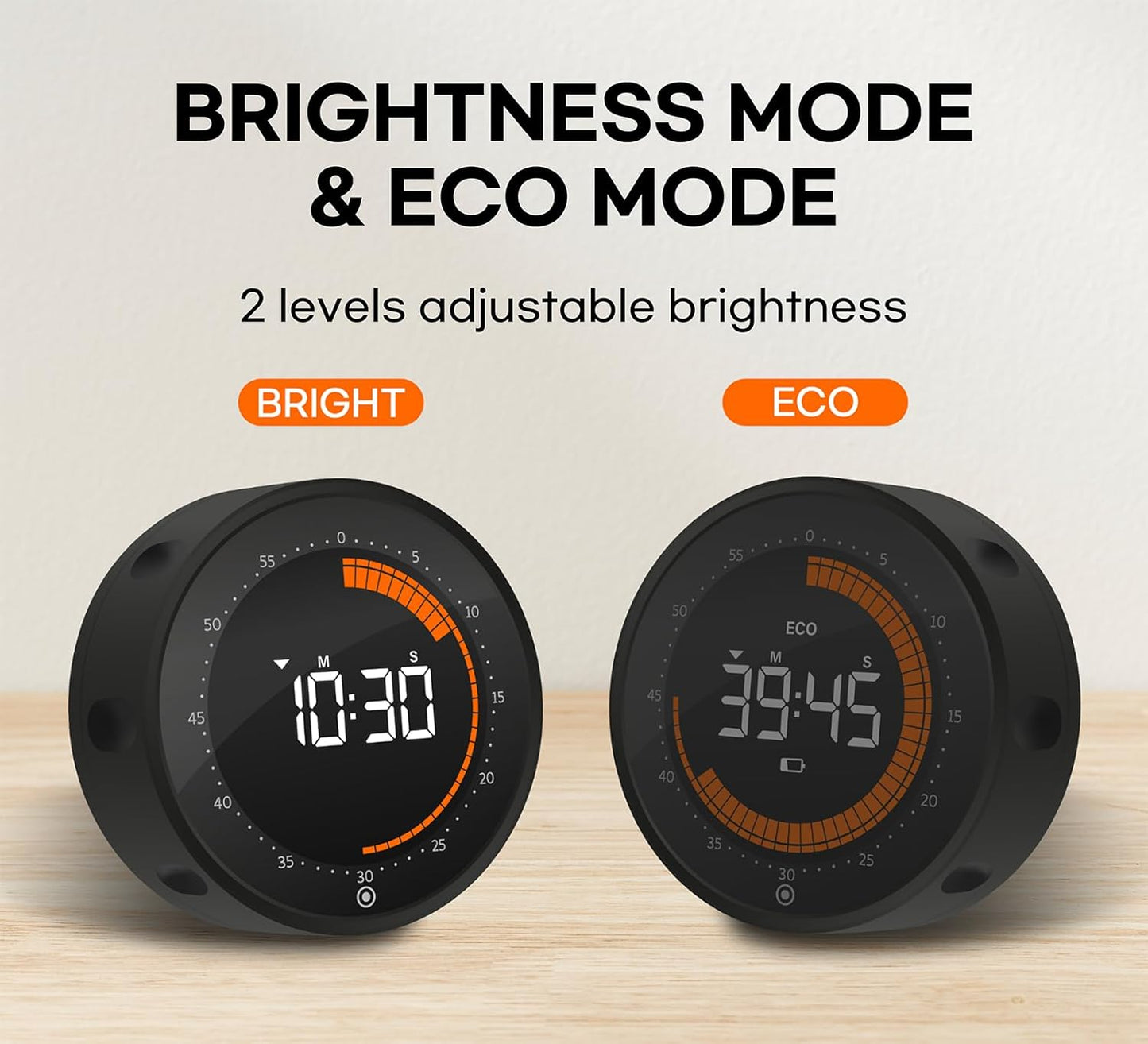 Visual Digital Timer - 60 Min Countdown & Count Up, Large LED Screen with Red Visual Disc, Magnetic Silent Timer for Kids, Seniors, Classroom, Kitchen Cooking, ADHD & Autism Productivity Tool