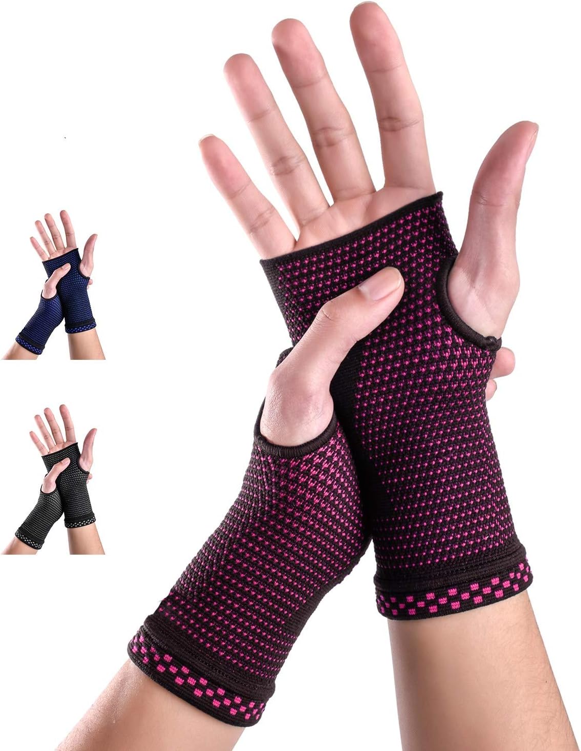 ABYON Wrist Compression Sleeves (Pair) for Carpal Tunnel and Pain Relief Treatment,Wrist Support for Women and Men.Breathable and Sweat-Absorbing carpal tunnel wrist brace