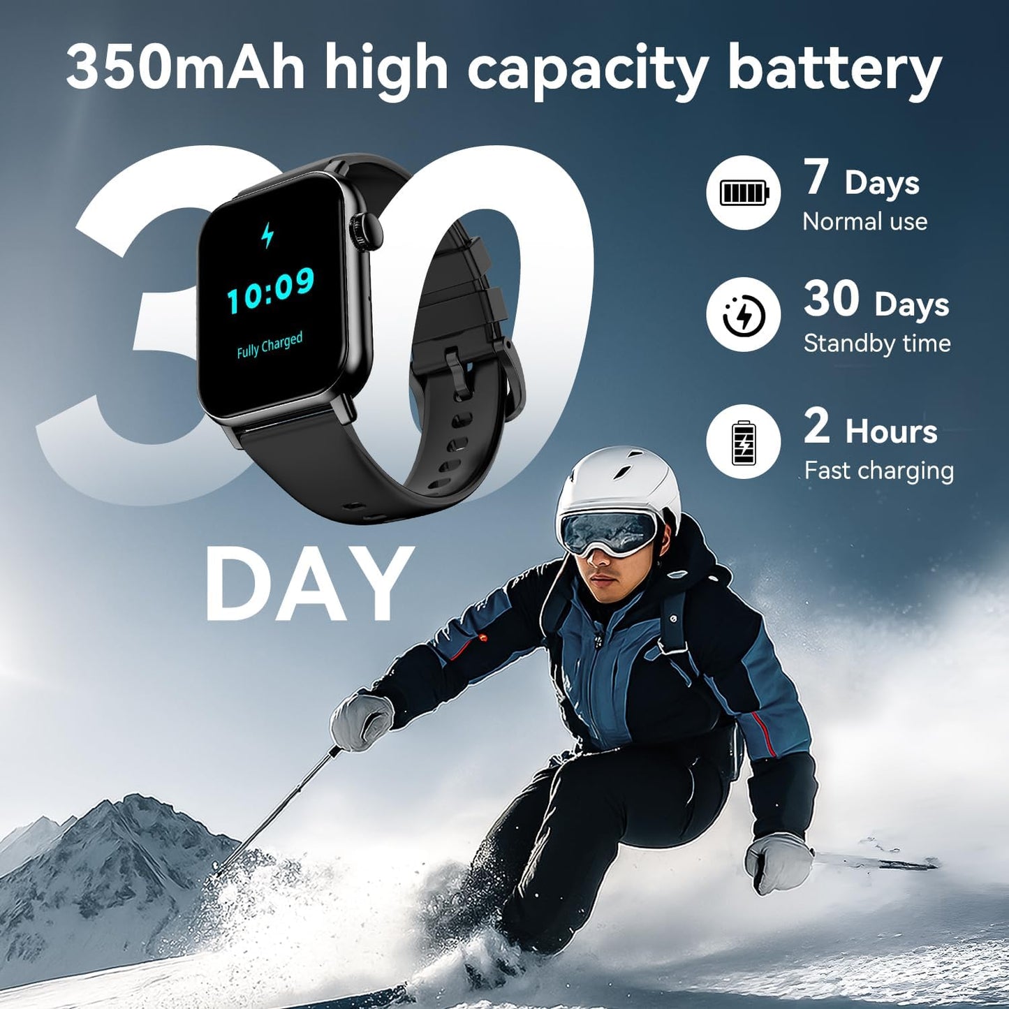 Smart Watches for Men Women, 1.83" HD Touchscreen with Bluetooth Calling, IP68 Waterproof Fitness Tracker, 120+ Sport Modes, 24/7 Heart Rate & Sleep Monitor, Compatible with iPhone Android (Black)