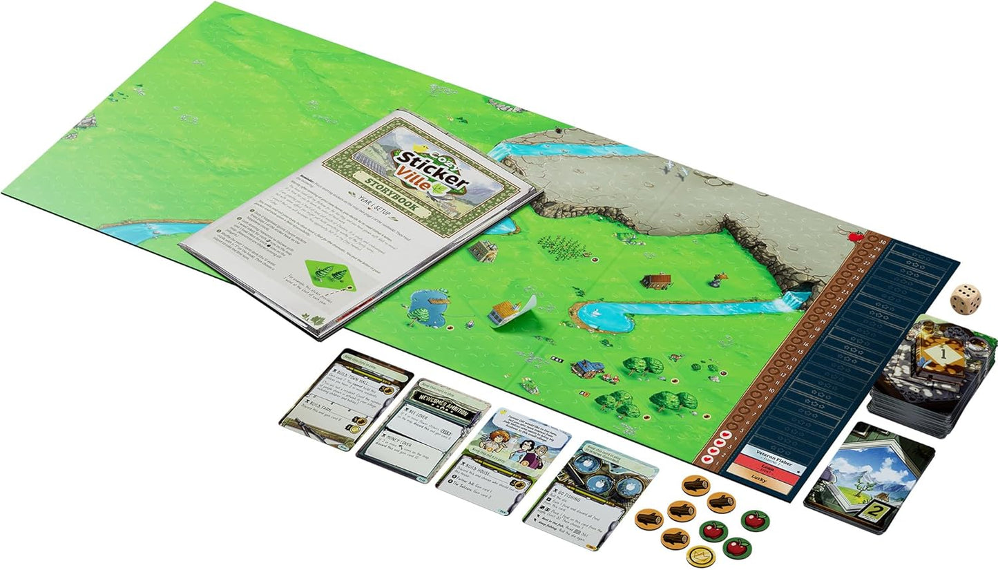 Asmodee Cozy Stickerville Board Game - Narrative Strategy Game of Village Building & Storytelling, Family-Friendly Fun for Kids & Adults, Ages 8+, 1-6 Players, 30 Minute Playtime