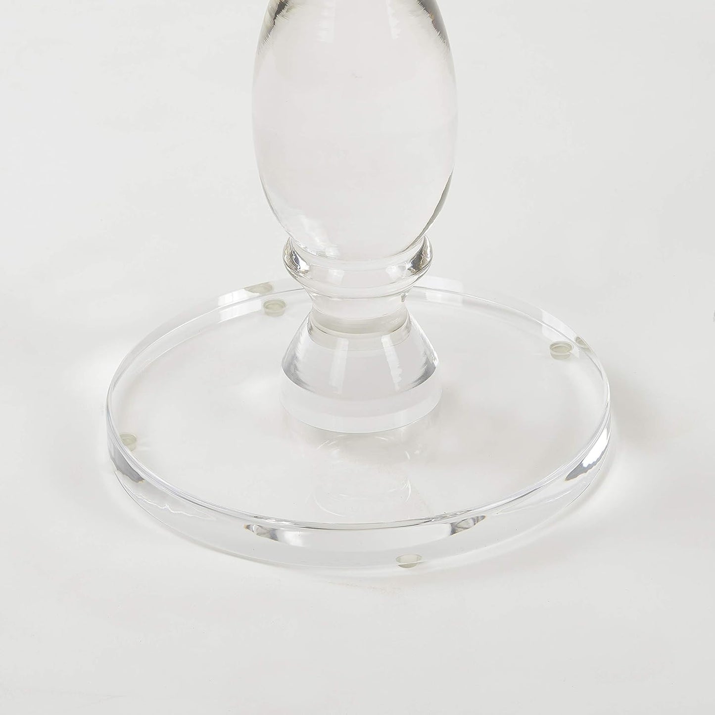 LIKENOW Acrylic End Table,Acrylic Side Table,Modern Nightstand with Clear Small Round Top and Solid Post for Living Room,Bedroom and Lobby 15.7x15.7x19.5 High inches