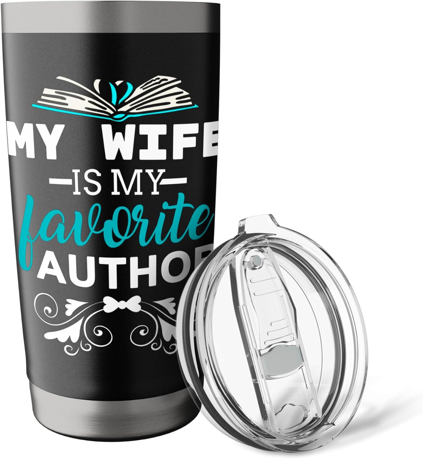 My Wife Is My Favorite Author Gift for book reader Stainless Steel Insulated Tumbler