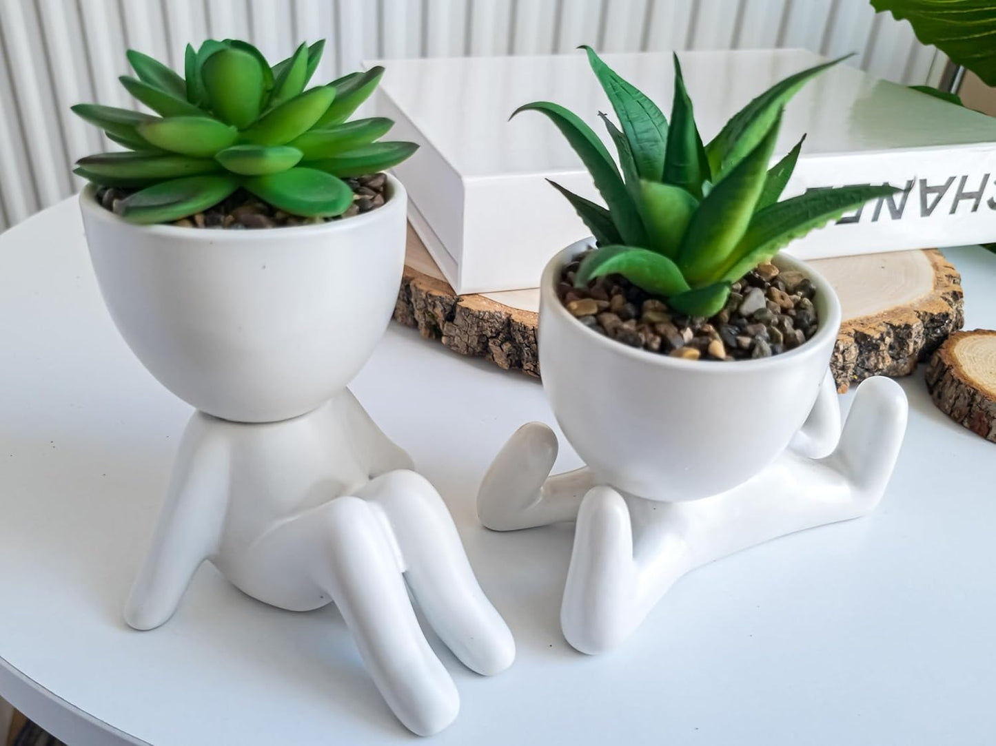 Small Fake Plant Office Decor for Women - Desk Decorations - Cute Office Decor - Office Plants Decor for Wall Shelf - Succulents Fake Plants Home Decor - Office Desk Accessories