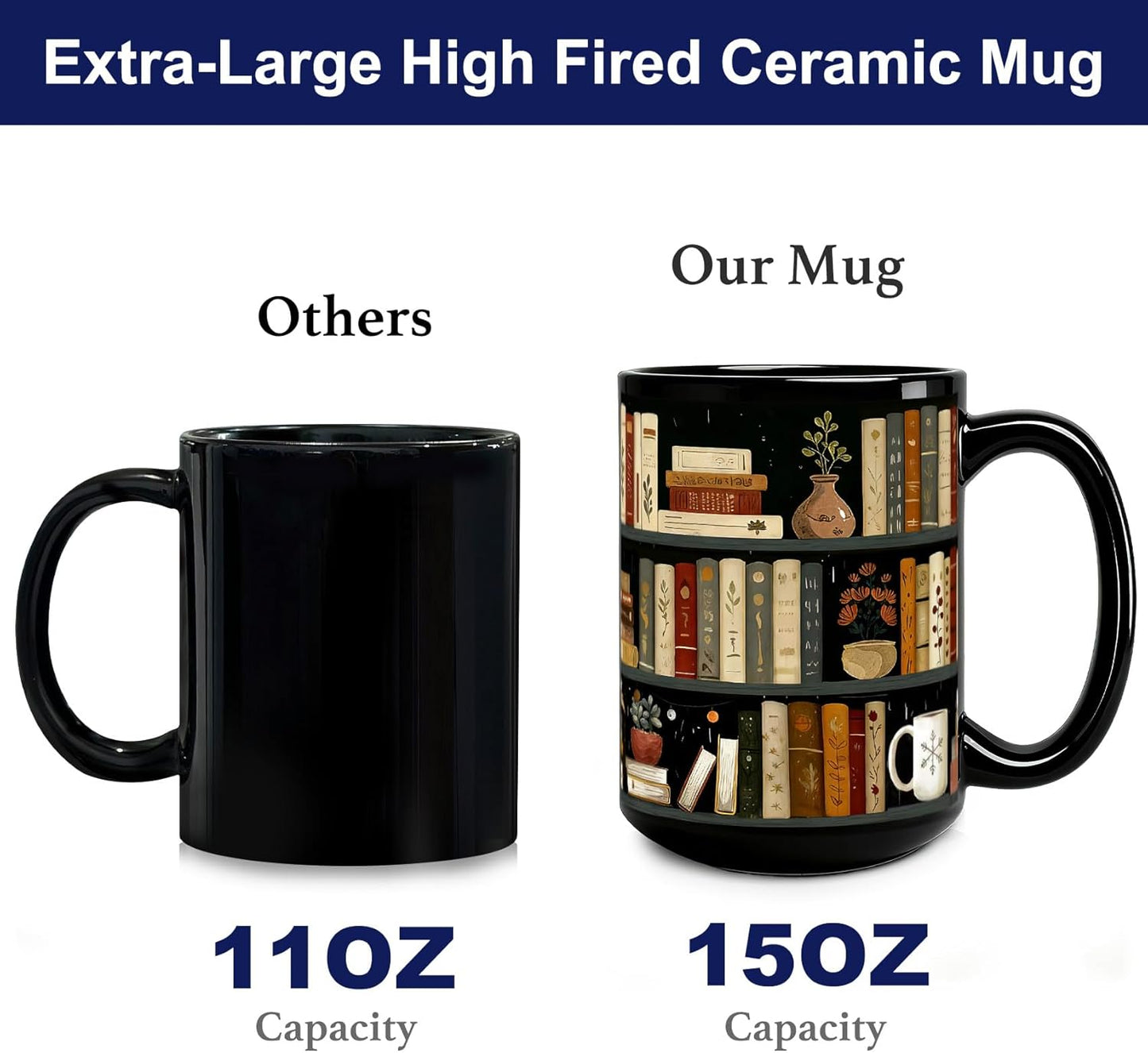 Book Mug Gifts for Books Lovers, Vintage Library Bookshelf Mugs, Reading mug Gift for Readers Librarians, Bookworm gift for Writers on Birthday, Reading Themed Coffee mugs, Funny Bookish gifts-16