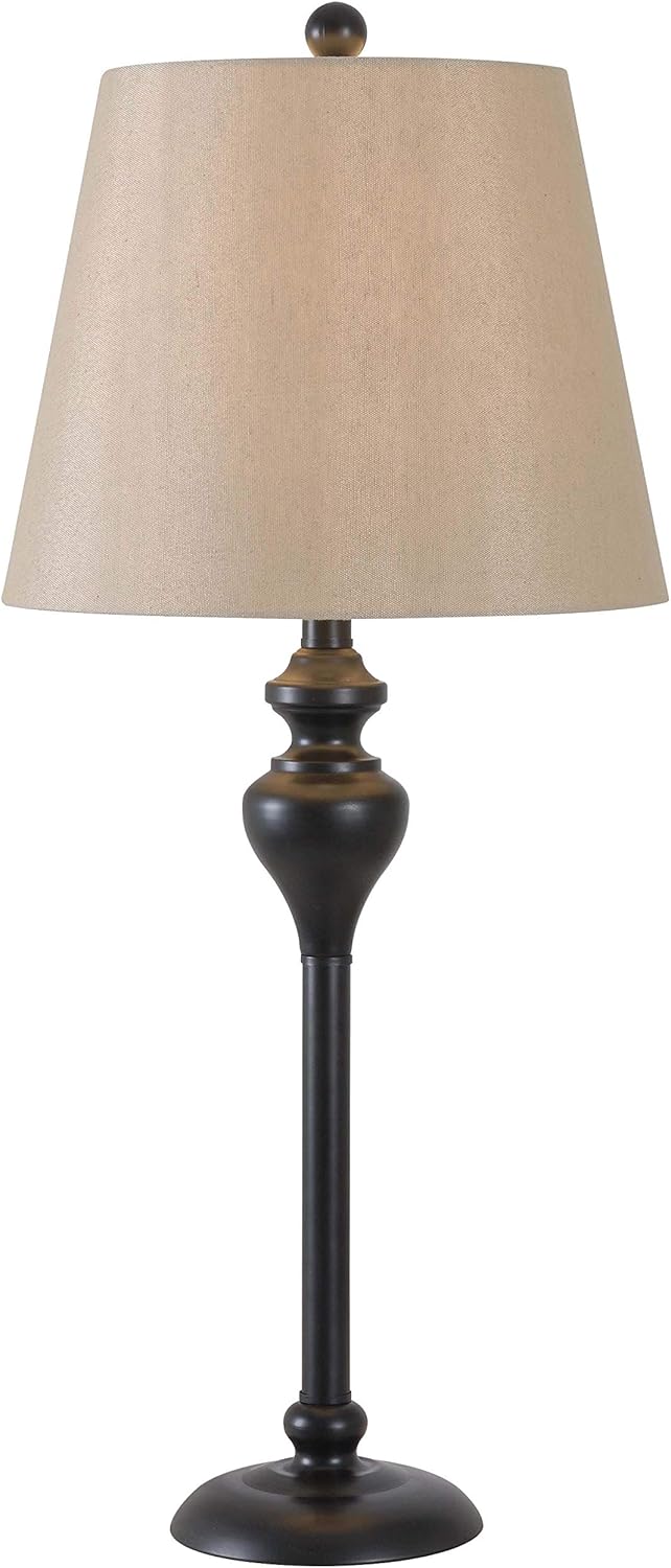 Kenroy Home KH87050 Charlotte 3-Pack - 2 Table Lamps, 1 Floor Lamp with Oil Rubbed Bronze Finish, Classic Style, 30.5" Height, 13" Width, 13" Depth