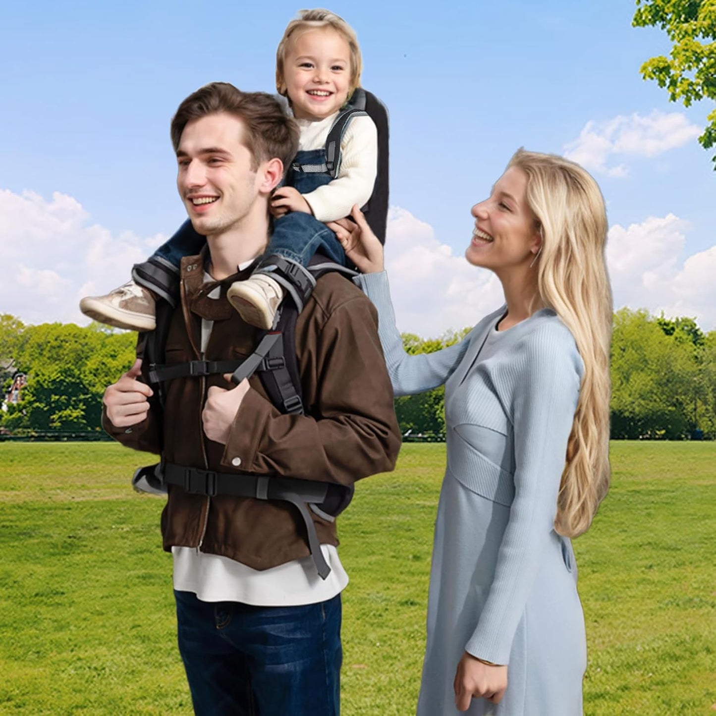 WIPHA Hiking Backpack Carrier, Lightweight Toddler Shoulder Carrier with Sun Shade, Saddle Toddler Backpack for Kids 6 Months to 2 Years Old