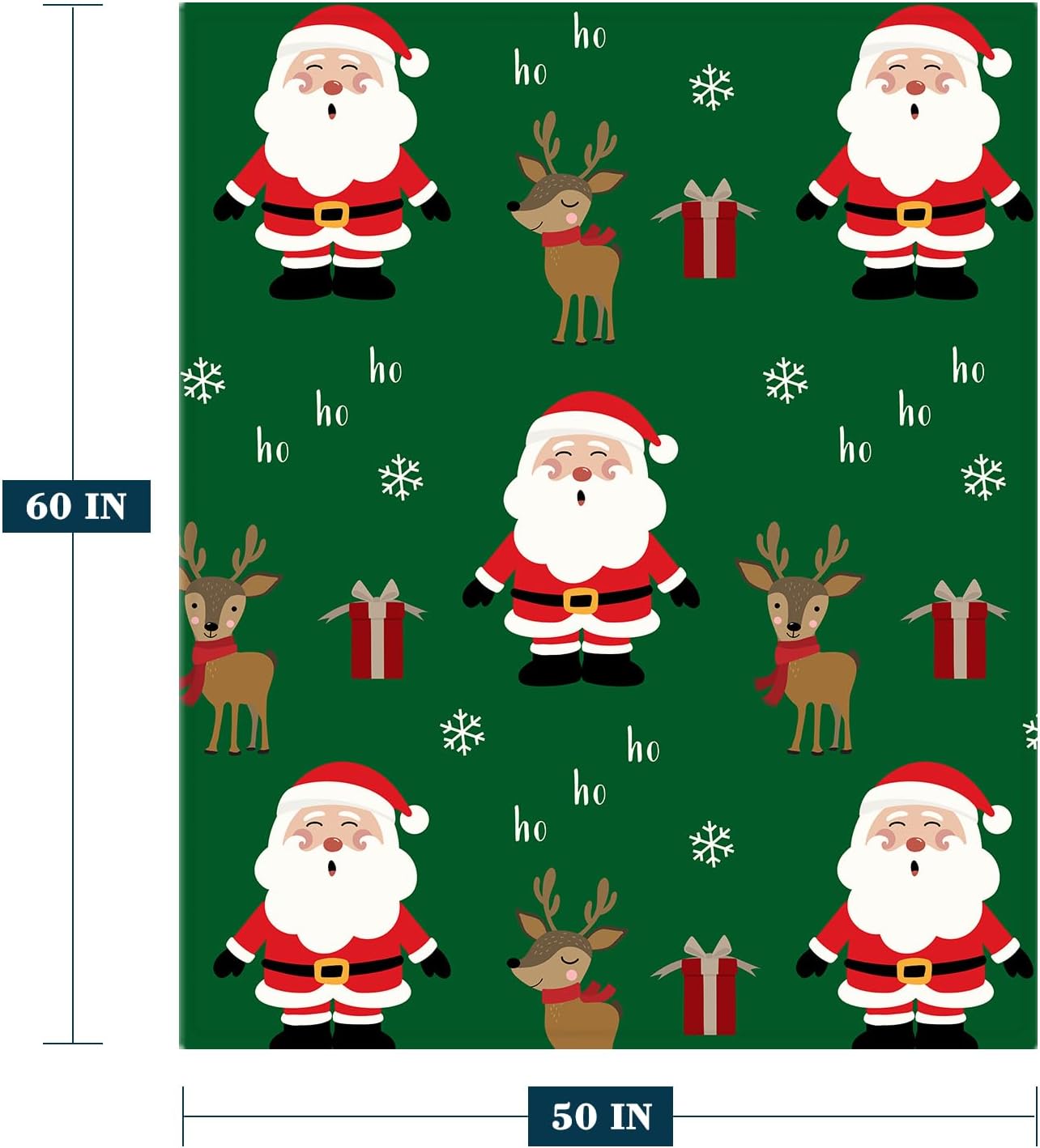 YeeJu Christmas Decorative Throw Blanket Green Christmas Santa Claus Throw Blanket for Couch Sofa Bed Soft Cozy Lightweight Fuzzy Plush Fleece Blankets and Throws Xmas Blanket 50x60