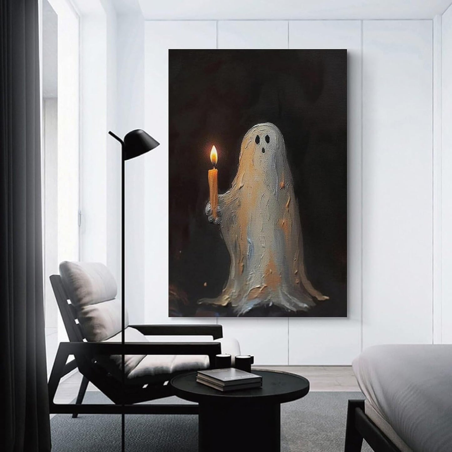 Dark Funny Ghost Bathroom Reading Halloween Classic Movie Posters At Room Aesthetic Posters Cool Artwork Wall Art Home Decor Gift Ideas (4) Canvas Art Poster And Wall Art Picture Print Modern Family B