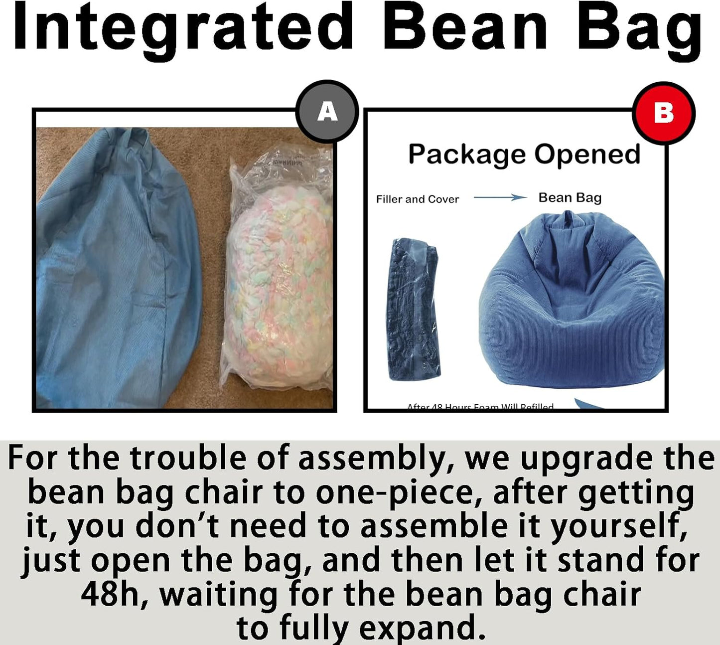 LPMOERA Bean Bag Chair Memory Foam Bean Bag Chairs for Kids/Teens with Filling Round Kids Bean Bag Chair for Living Room Bedroom College Dorm Reading Chair Pink