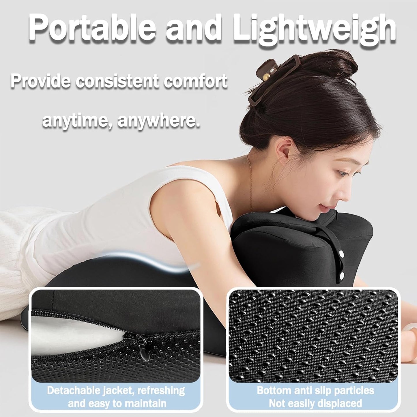 27 Degree Couples Pillow - Intimacy Pillows for Couples, Memory Foam Cushion for Intimacy Support & Back, Waist and Neck Support (Black)