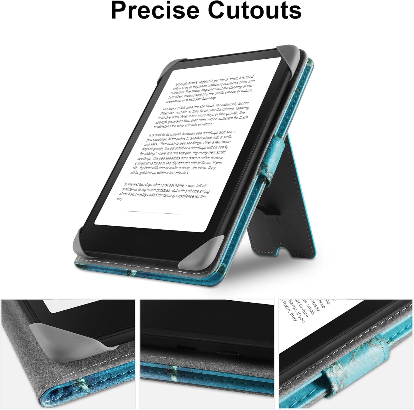 Universal Case for 7 inch Kindle Paperwhite/Colorsoft 2024 Compatible with 6.8" Paperwhite Kobo Clara HD/Kobo Clara 2E eReader Protective Cover with Foldable Stand Built-in Pocket,Flower