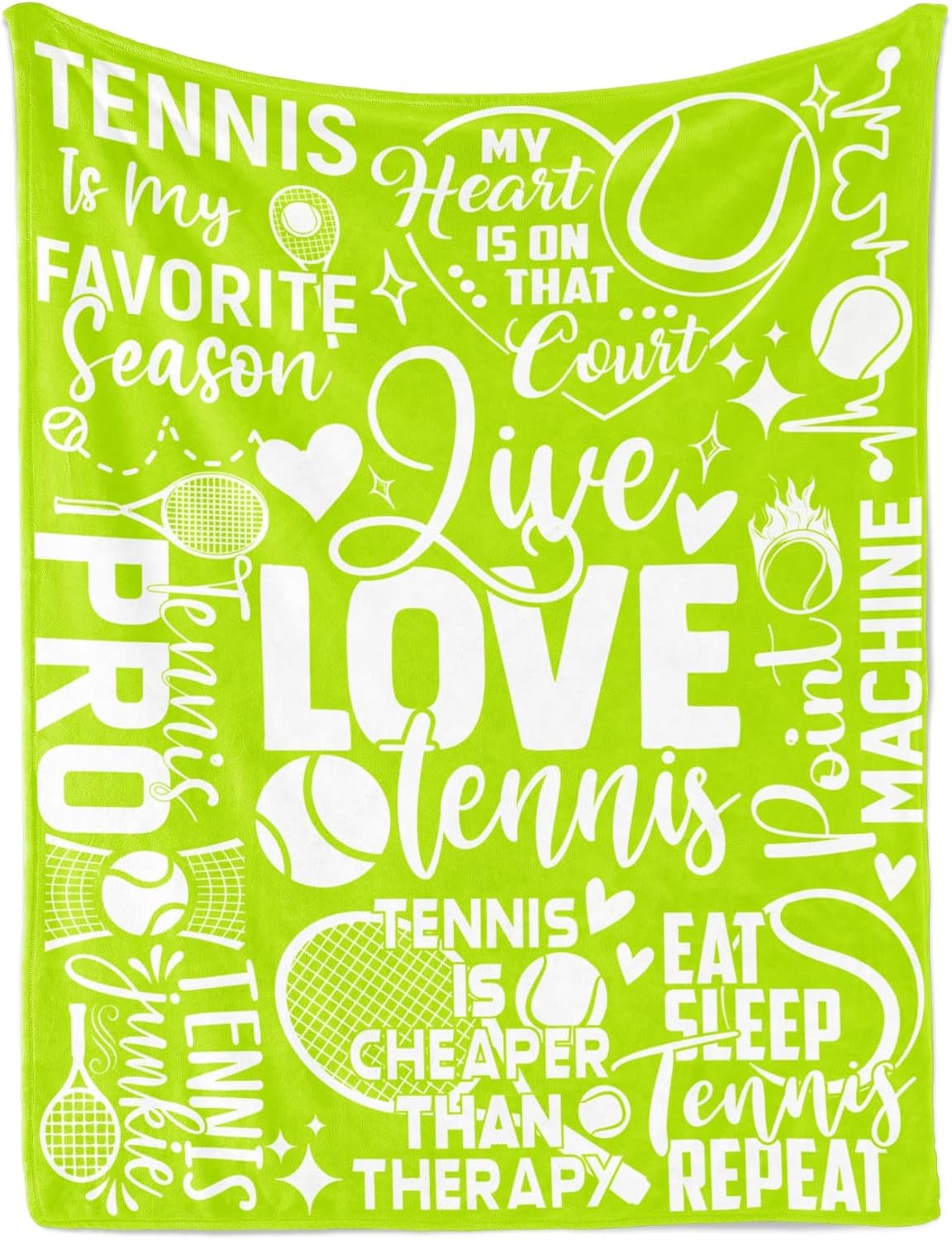 InnoBeta Tennis Gifts: Tennis Themed Throw Blanket for Men, Women, Boys, Girls & Players