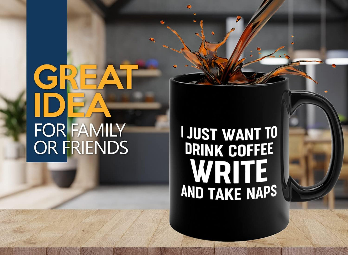 Journalist Coffee Mug 11oz Black -Coffee Write Naps - Reading Lover Book Club Gift Author Appreciation Writer Journalism Novelist Scriptwriter
