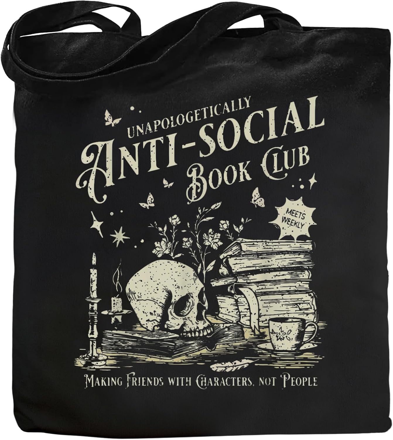 Book Lovers Gifts Cute Book Club Gifts Canvas Tote Bag for Women Reading Lovers Accessories Shopping Bag for Readers, Bookish, Author