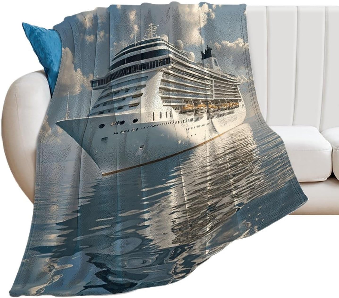 Cruise Ship Blanket Super Soft Lightweight Throw Blanket Cute Cozy Warm Bed Blanket Decorative Fuzzy Blanket All-Season Home Decor Gift for Sofa Couch Living Room 50"*60"（130 * 150cm）