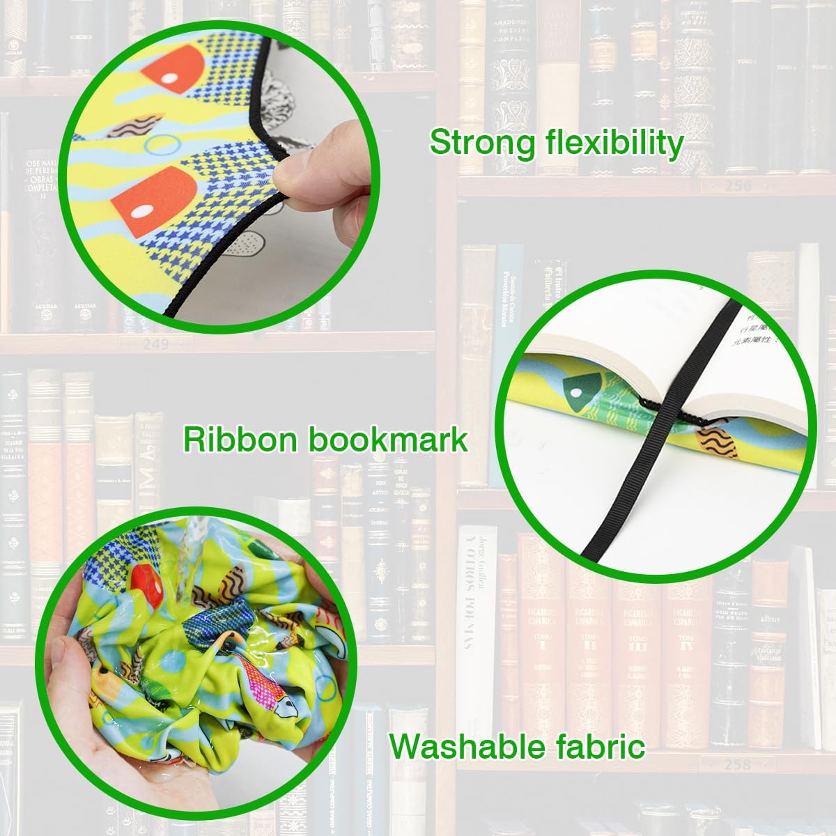 7 Pack Stretchable Book Covers, Jumbo Book Sleeves for Textbook Hardcover Books up to 9 x 11 Inches, Reusable, Washable and Protective Textbook Covers for School Kids Boys Girls
