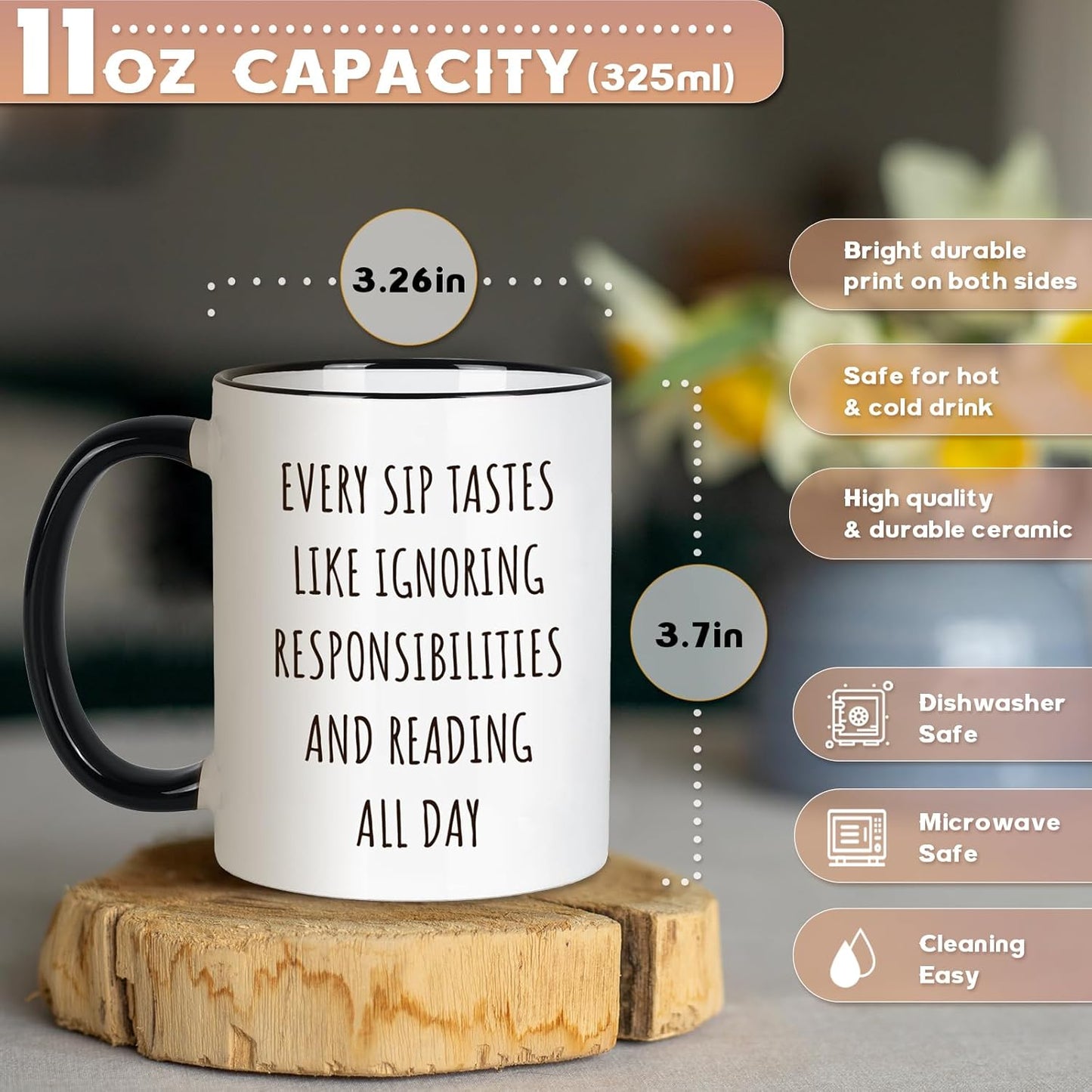 Book Coffee Mugs for Readers Bookworms(11oz) - Gifts for Book Lovers on Birthday Valentine's Day Christmas - Book Mugs for Book Lovers - Book Club Gifts for Women