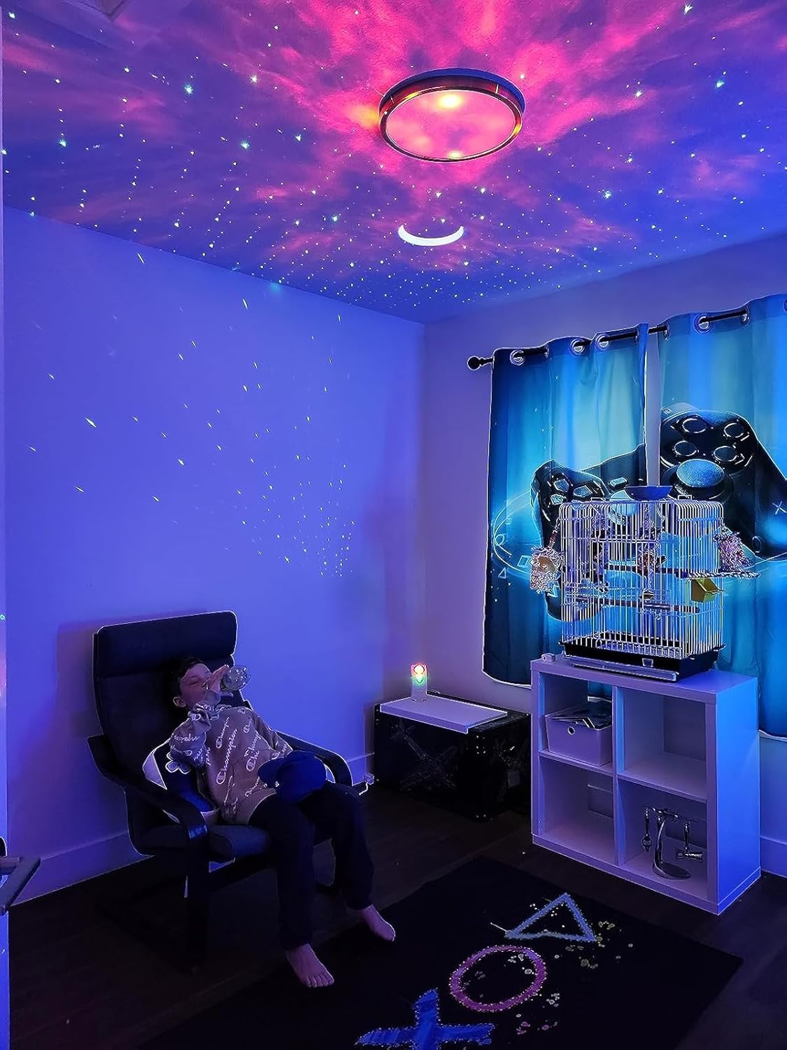 Galaxy Projector,Night Light Star Projector with Bluetooth Speaker, Remot Control LED Nebula Cloud Gift for Kids Room Bedroom Decor, Accompany,Night Light Ambiance