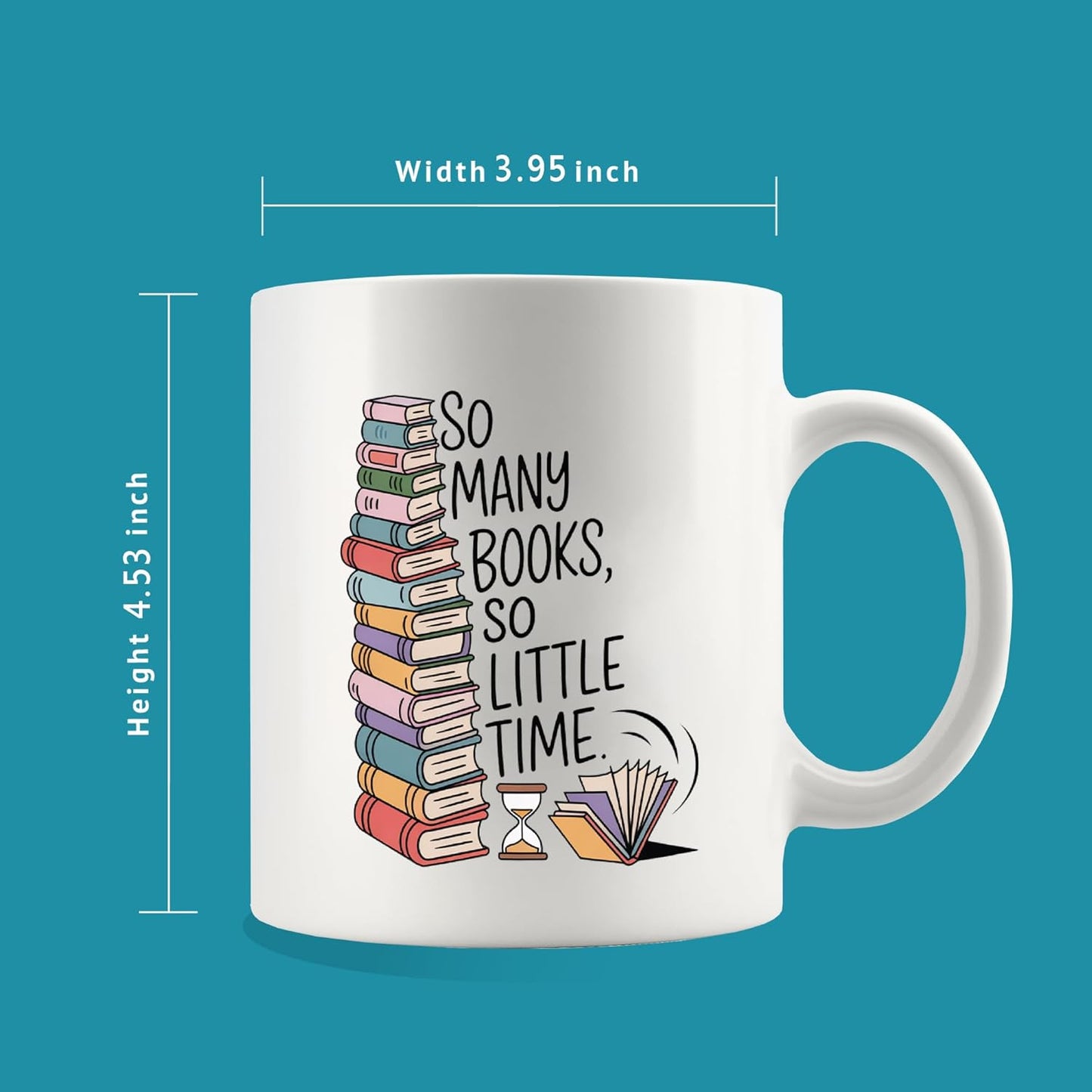 Panvola So Many Books So Little Time Book Lover Gifts Book Readers Gifts For Women Men Bibliophile Librarian Sister Girlfriend Wife From Husband Boyfriend Dad Mom Funny Ceramic Mug 11oz White
