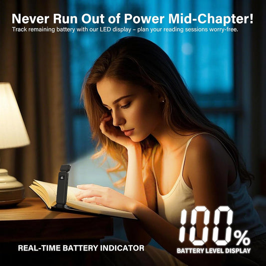 Rechargeable Reading Book Light with Clip & Battery Indicator - 9 Luminescence Mode Book Lamp for Night Reading in Bed, Portable 1.6 Oz Ultralight, Stocking Stuffers for Kids, Book Lovers
