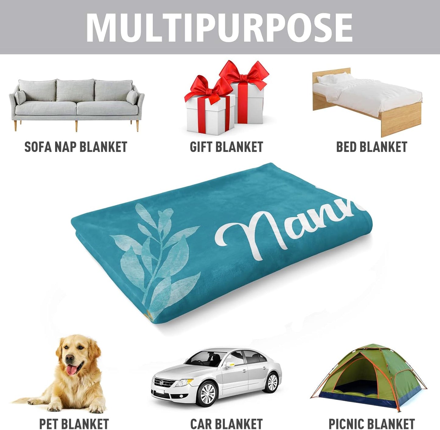 Afterprints Mimi Gifts Blanket, Birthday Gifts for Mimi, Mimi Gifts for Grandma, Soft Flannel Throw Blankets 50" x 60"