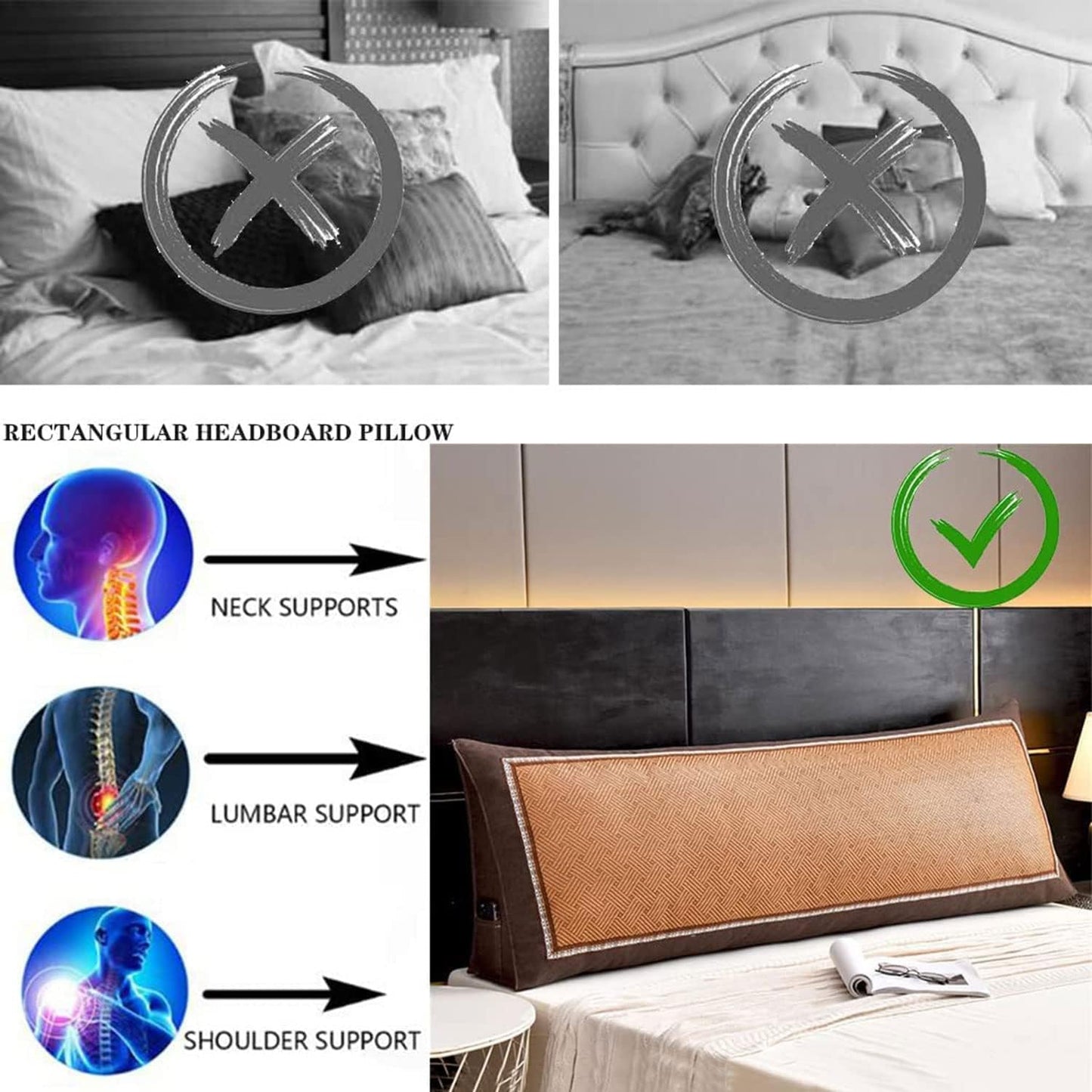 Large Triangular Headboard Pillow,Soft Triangle Cushion Reading Pillow Bolster Backrest Positioning Support Wedge Pillow(Size:120x20x50cm(47x7.8x19.6),Color:D)