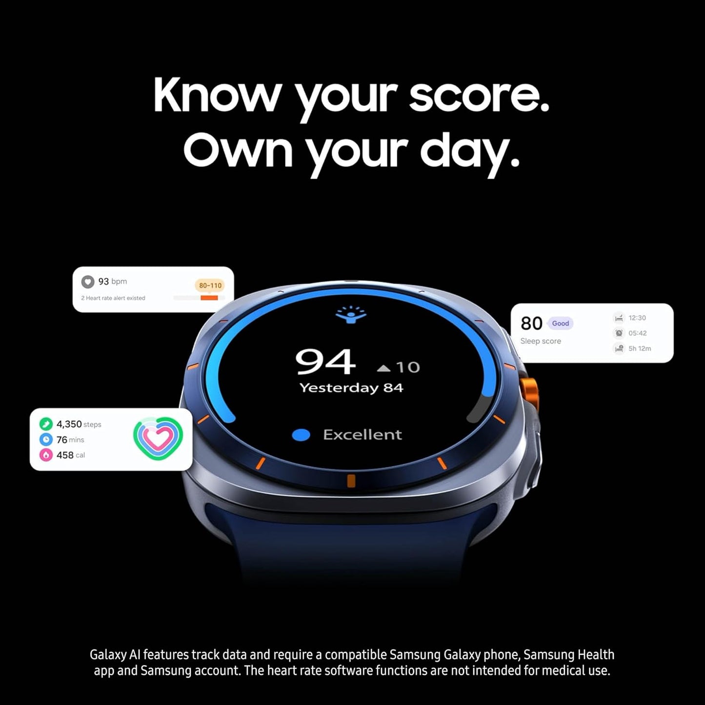 Samsung Galaxy Watch Ultra (2025) 47mm LTE Smartwatch, Titanium Casing, Advanced Sleep Coaching, Running Coach, Energy Score, Heart Rate Tracking, GPS, Titanium White [US Version, 2 Yr Warranty]