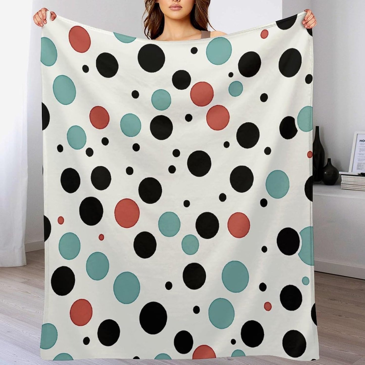 Polka Dot Throw Blanket for Couch Super Soft Warm Lightweight Throw Blankets Cozy Flannel Bed Blanket Cute Decorative Blankets for All Seasons Home Decor Gift 40"*50" （100 * 130cm）