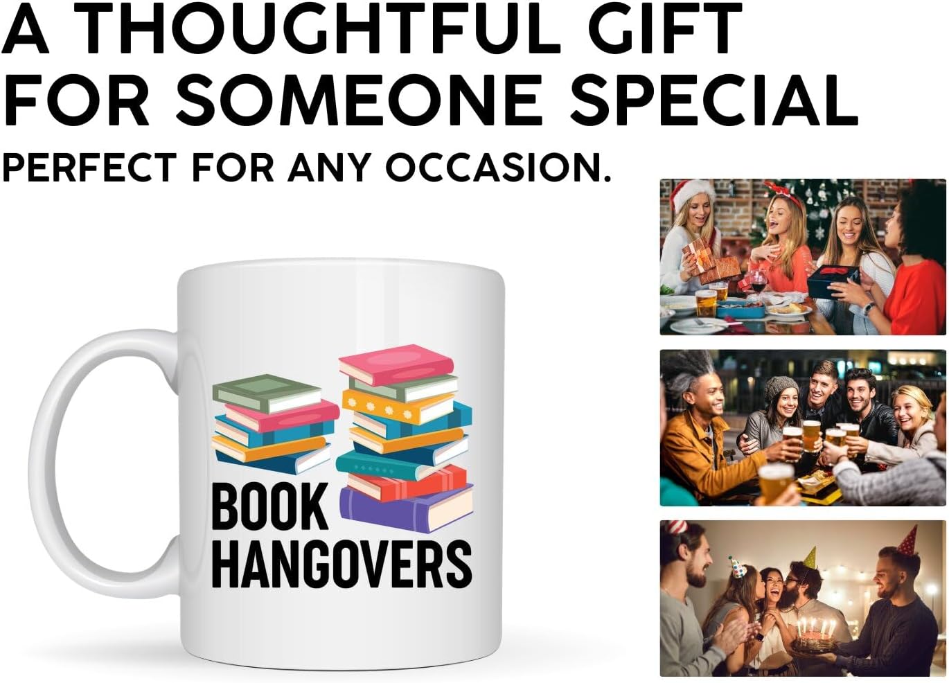 Book Lovers Coffee Mug 11oz White -Book hangovers - Book Reader Bookworm Addict Bookish Librarian Nerd Gifts Decor for Men Women