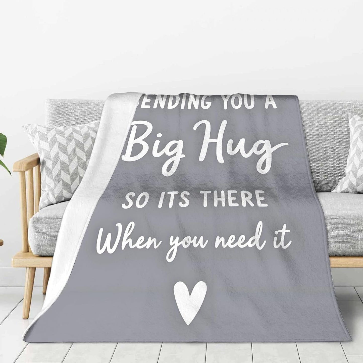 Sending You A Big Hugs So Its There When You Needs It Blanket Cozy Flannel Throw Comfort Blanket Supportive Healing Gift for Friend Family Sympathy Encouragement Bereavement Get Well Soon