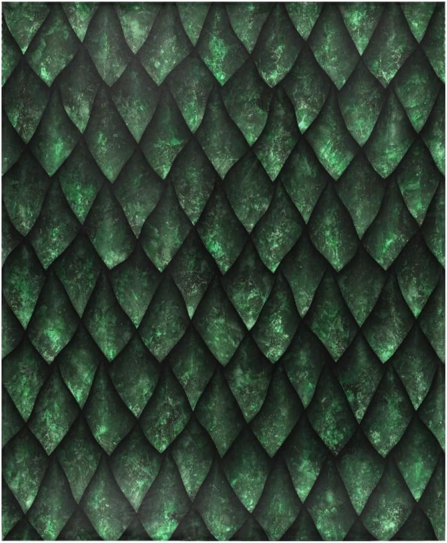 Blueangle Green Dragon Scales Blanket Super Soft Warm Cozy Blanket Lightweight All Season Fleece Throw Blanket for Bed or Sofa, Easy Care (50 x 60 Inches)